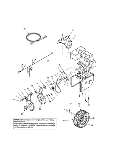 Wheel/auger pulley