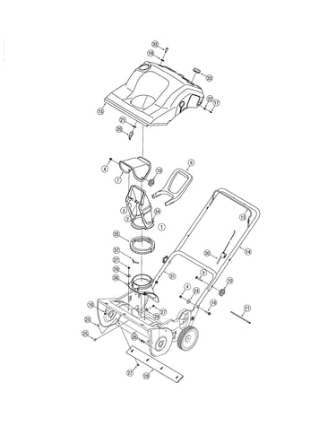 Chute/handle/shroud