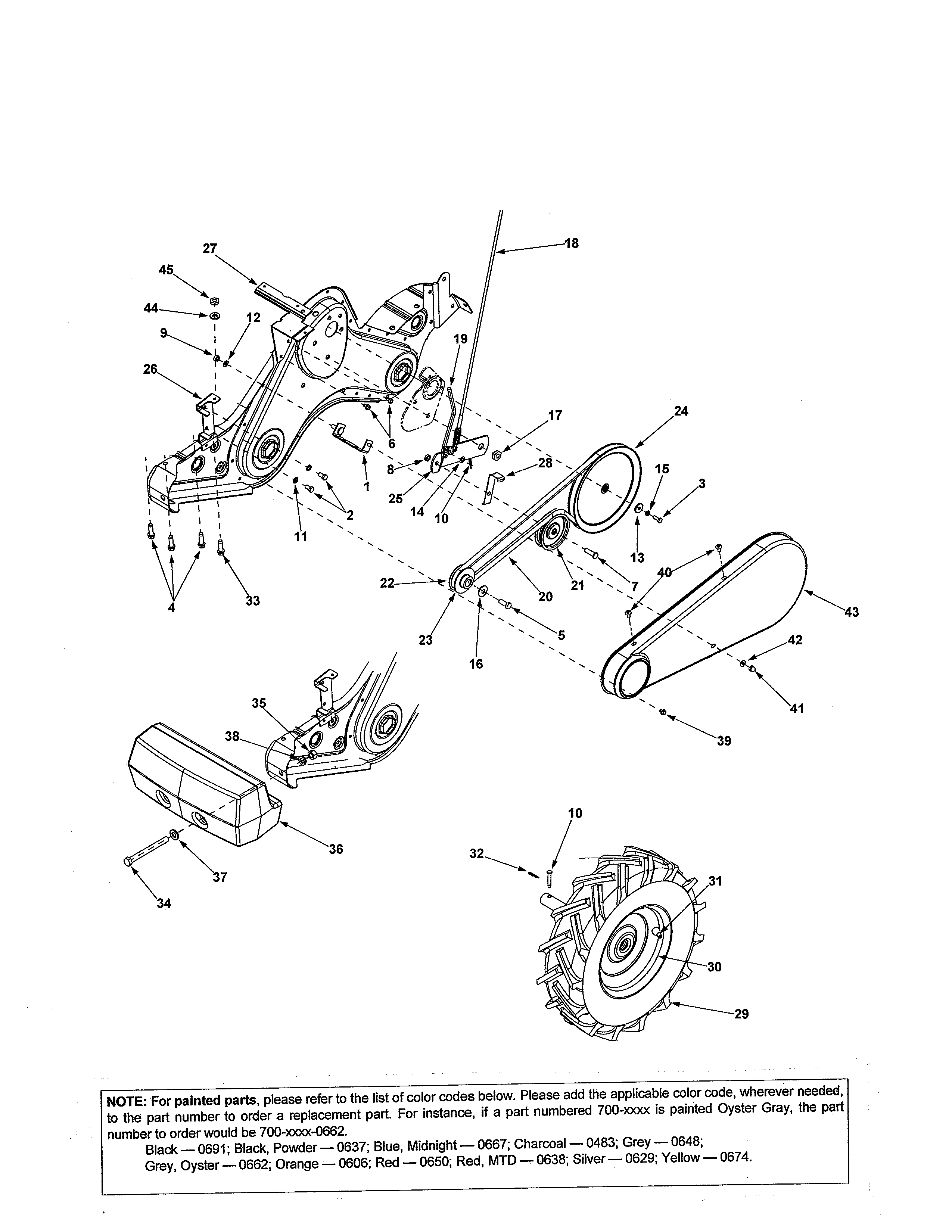 Counterweight/belt cover