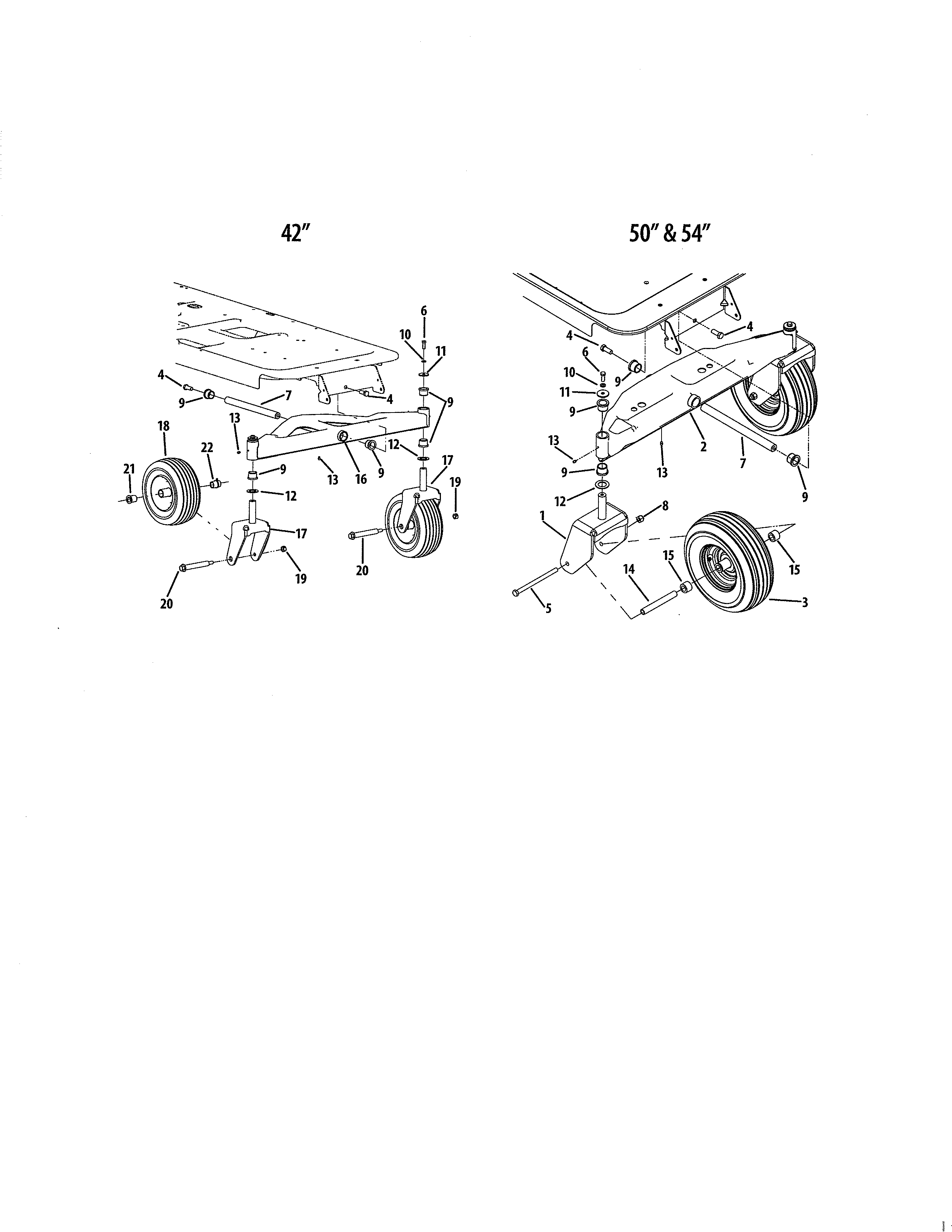 Front axle & wheels