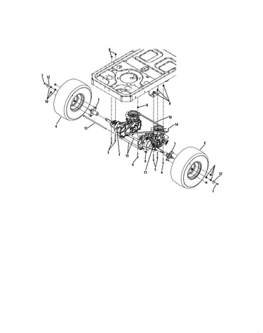 Rear drive & wheels, 42"/50"