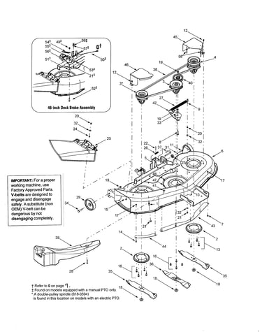 46" deck/brake