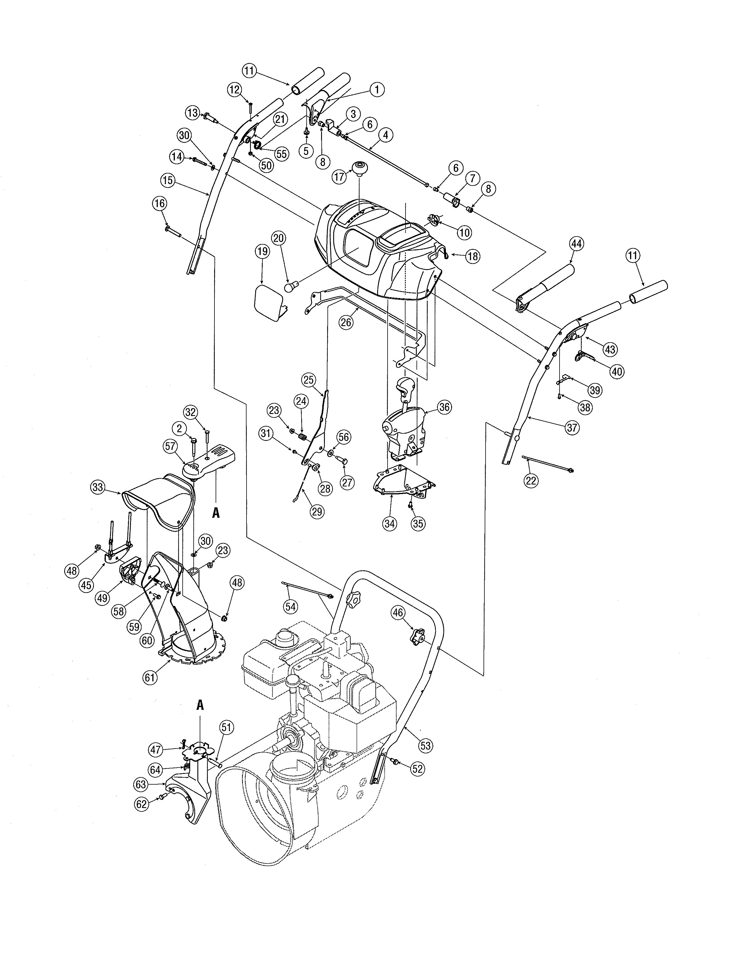 Handle & panel/chute