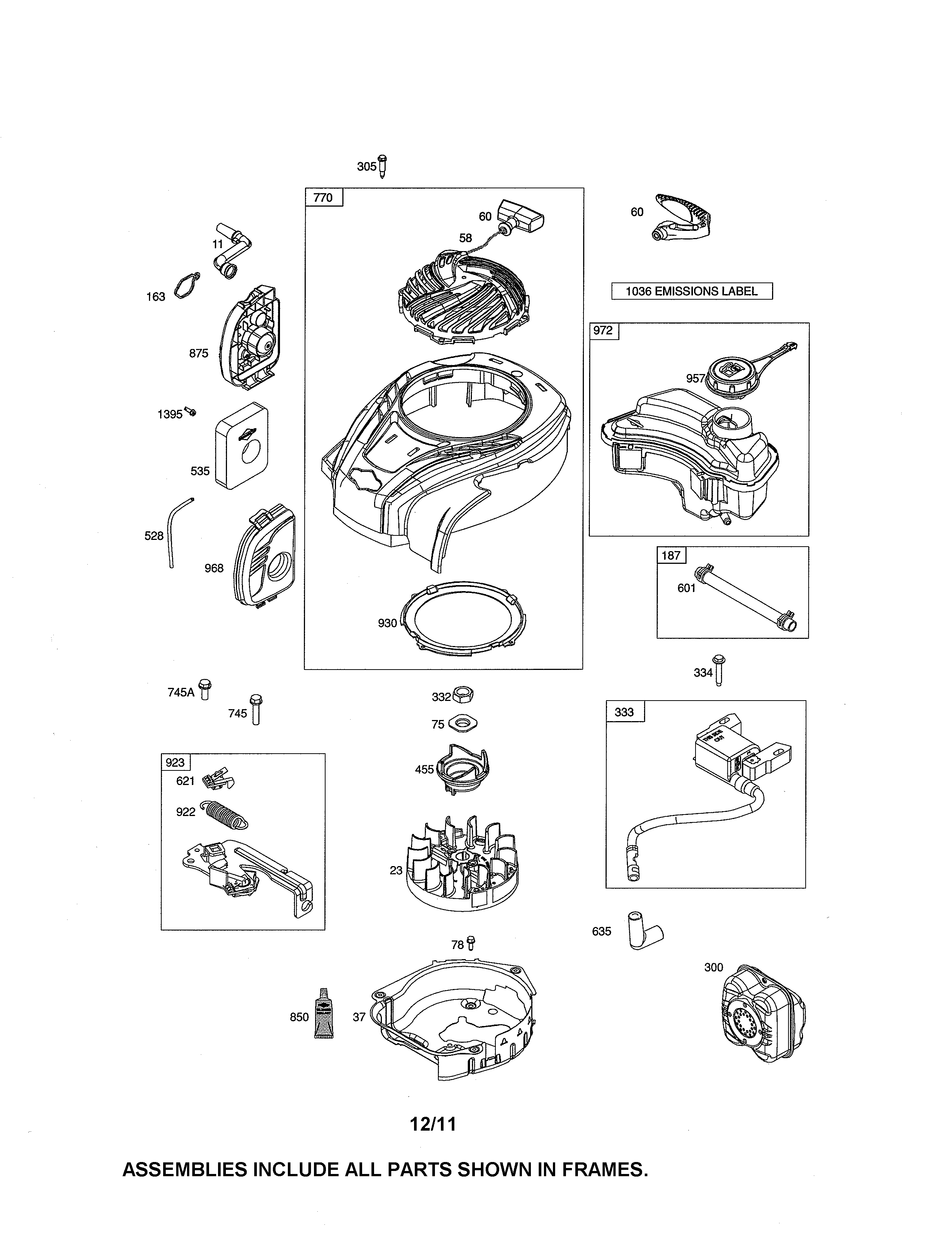 Blower housing/fuel tank