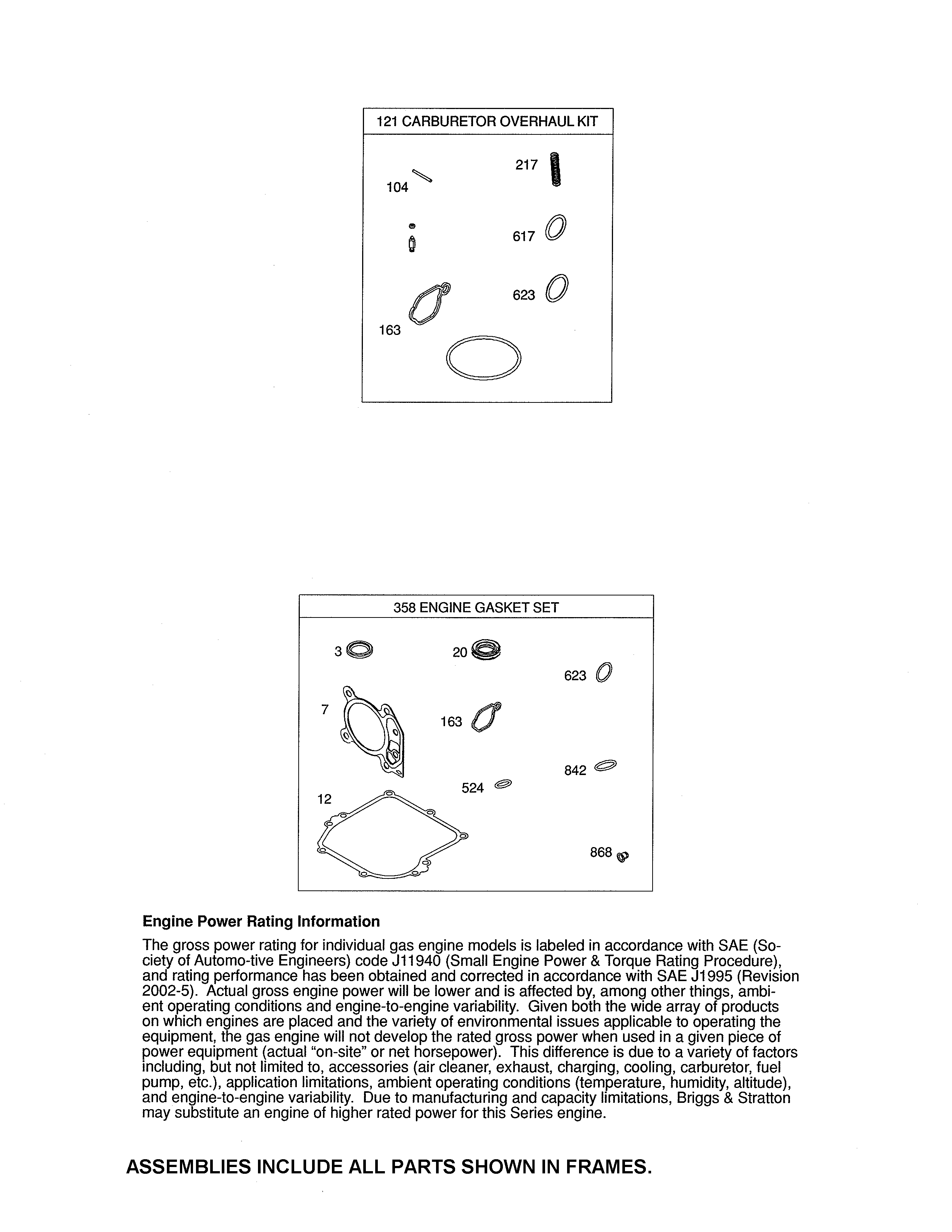 Overhaul kit/gasket set
