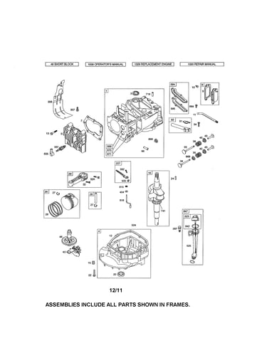 Cylinder/crankshaft/sump