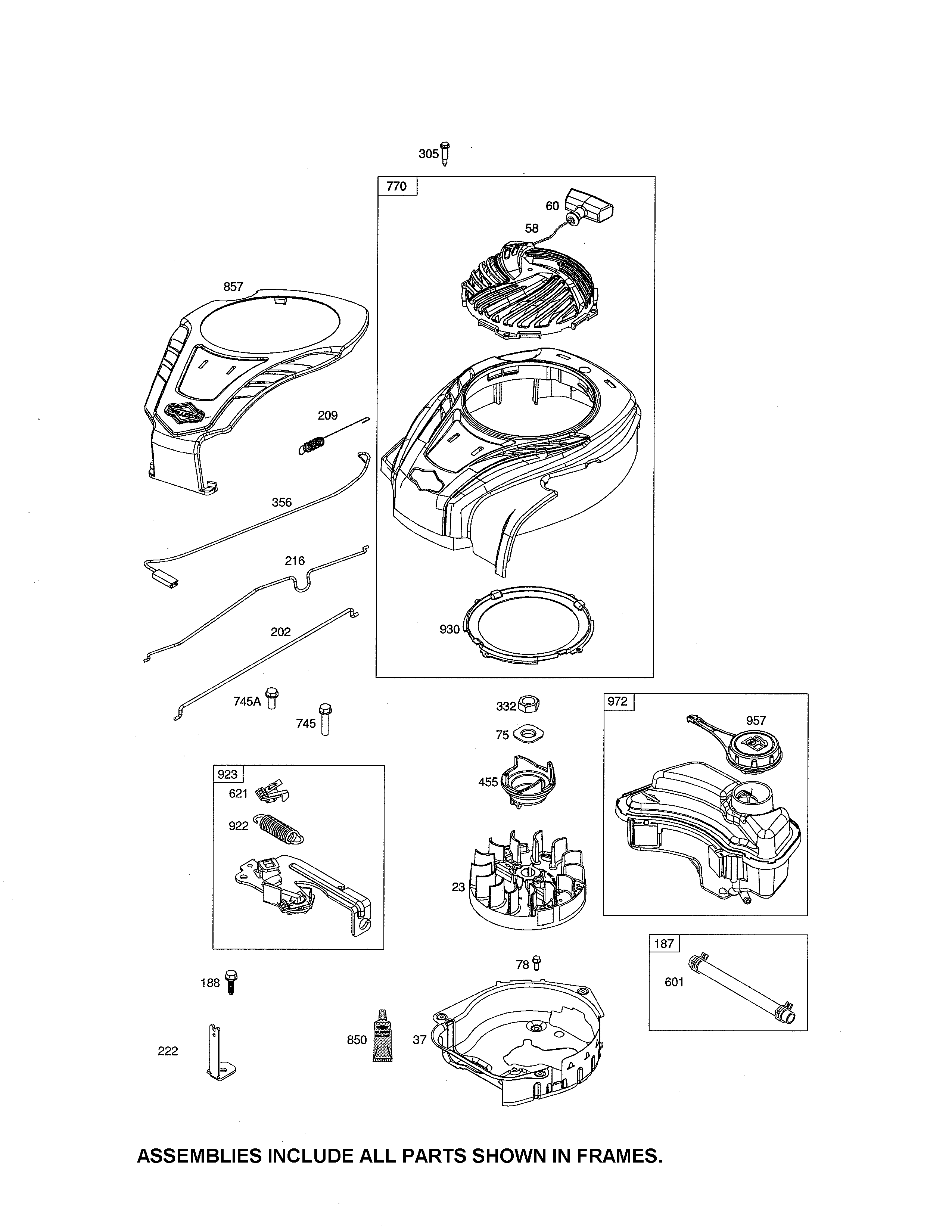 Blower housing/fuel tank