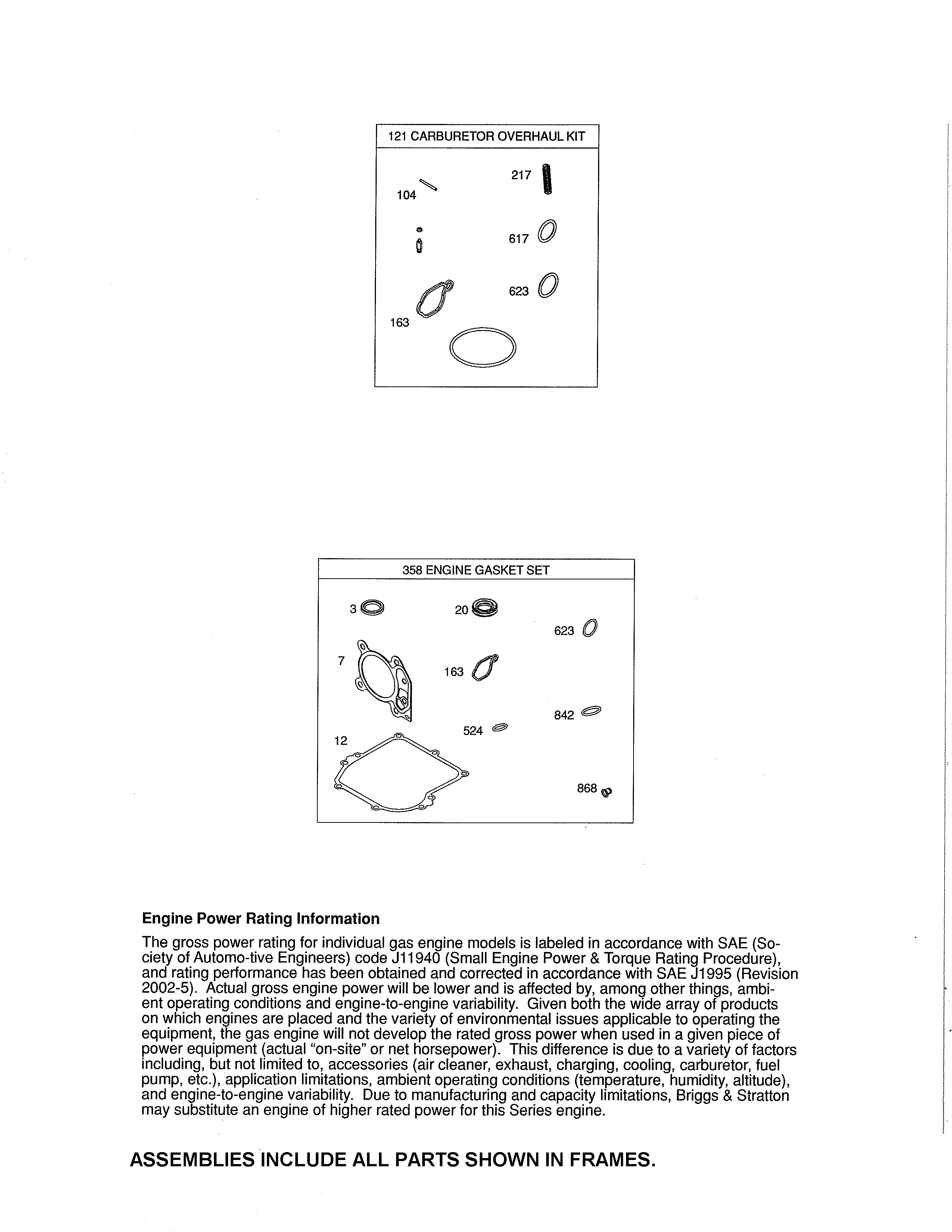 Overhaul kit/gasket set