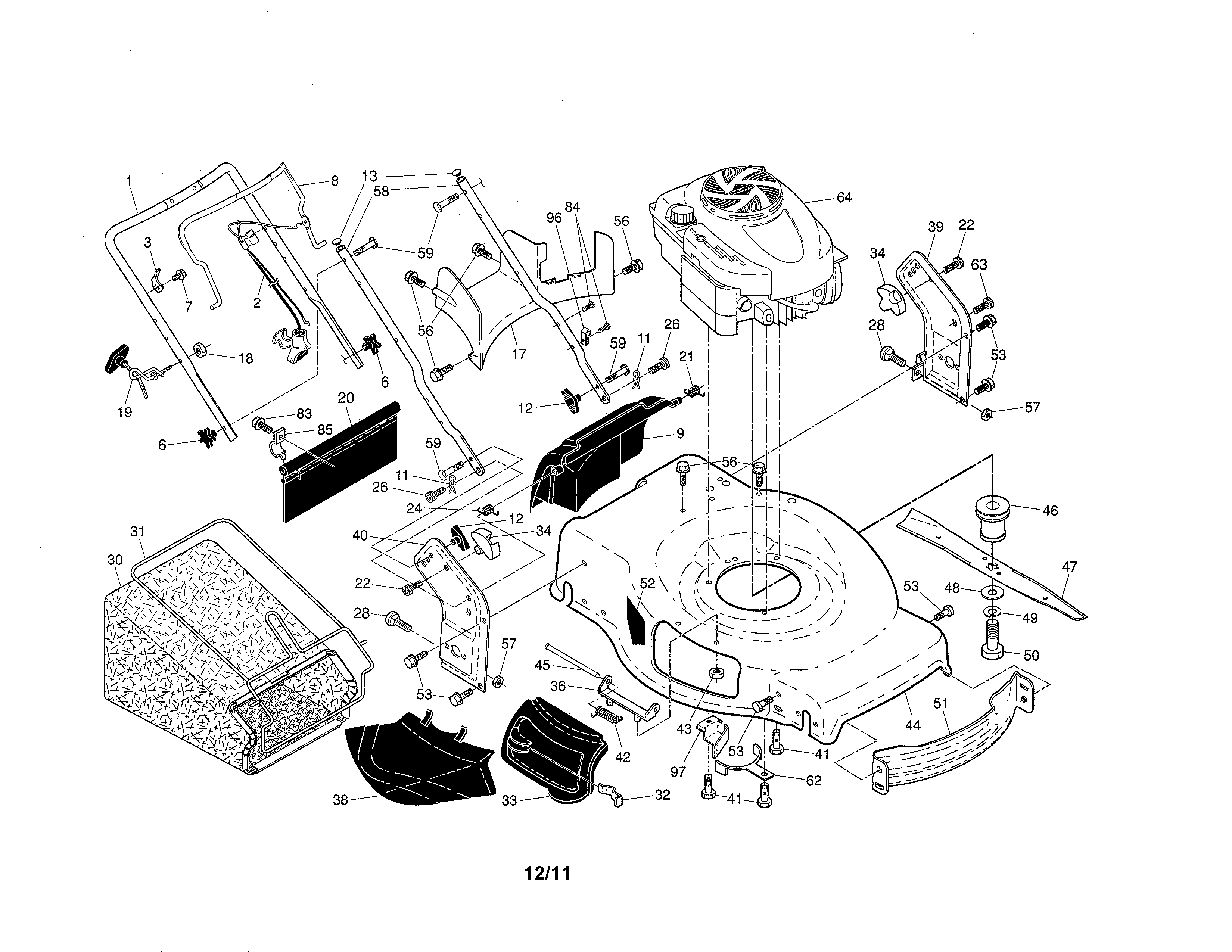Engine/housing/handle