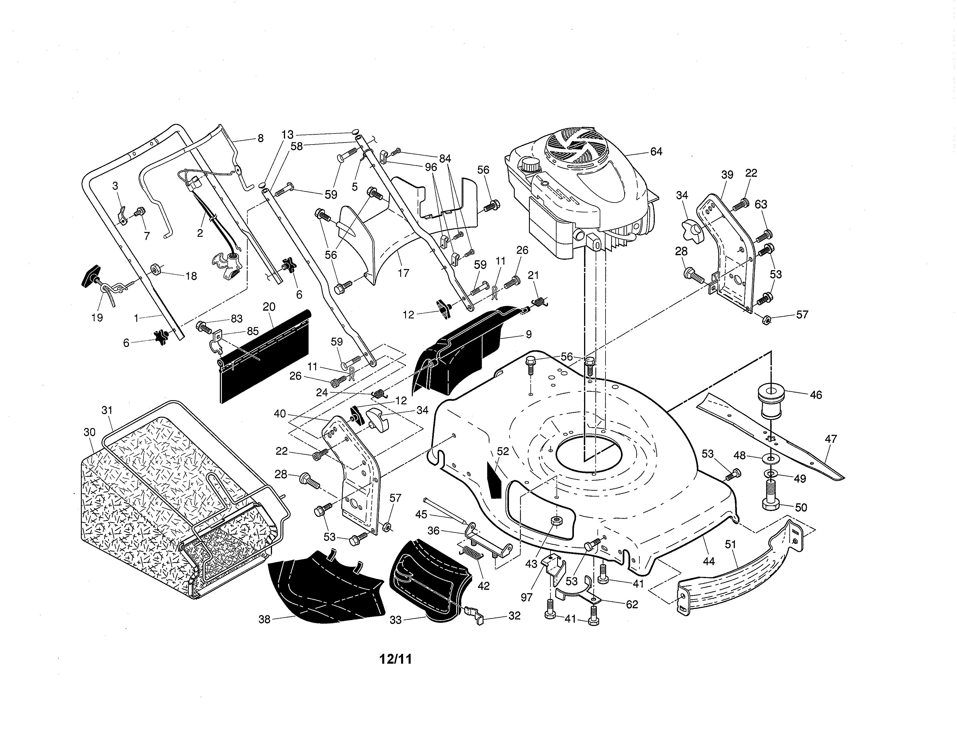 Engine/housing/handle