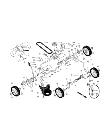 Drive control/gear case/wheels