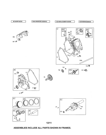 Cylinder/crankshaft/crankcase