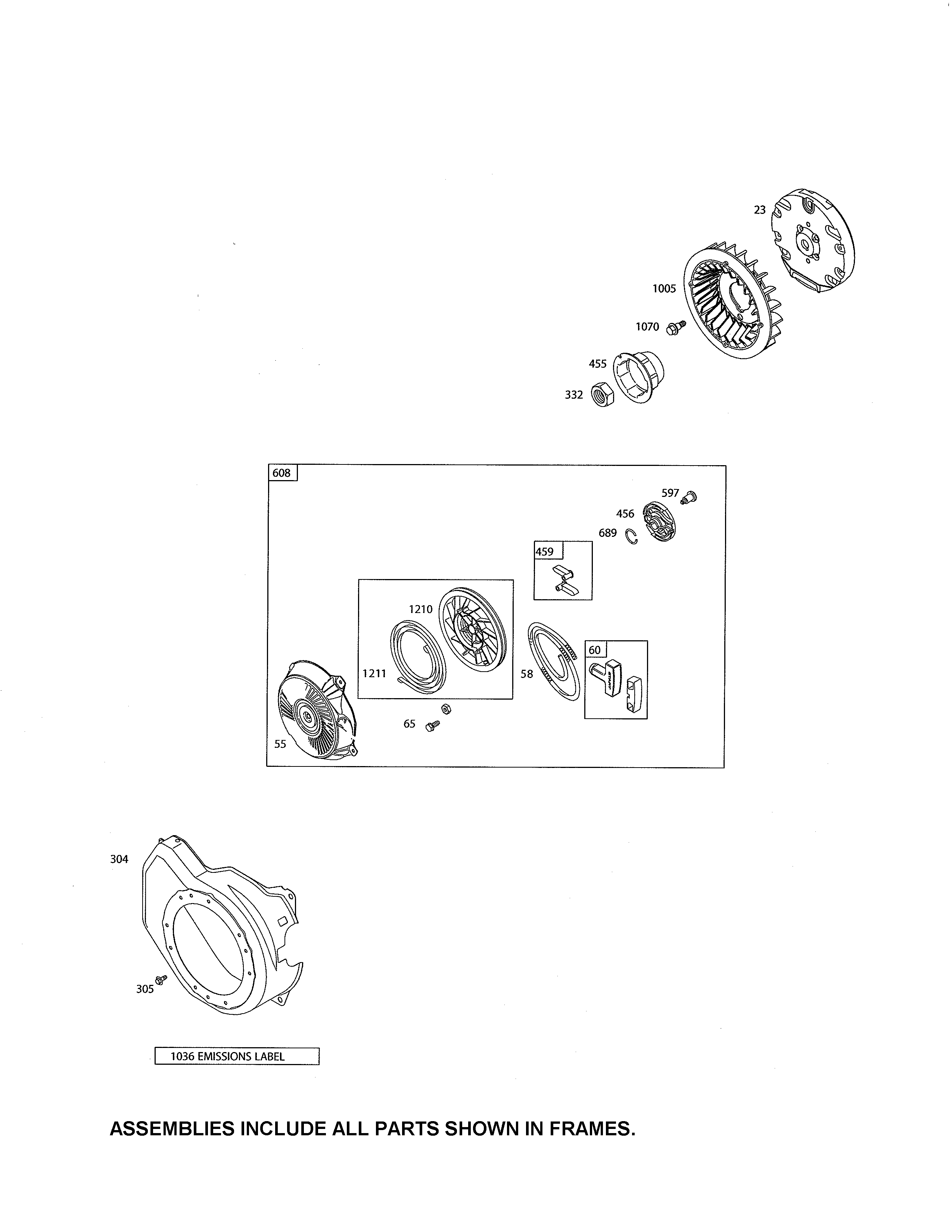 Blower housing/rewind starter