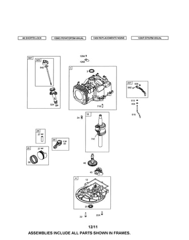 Cylinder/crankshaft/sump