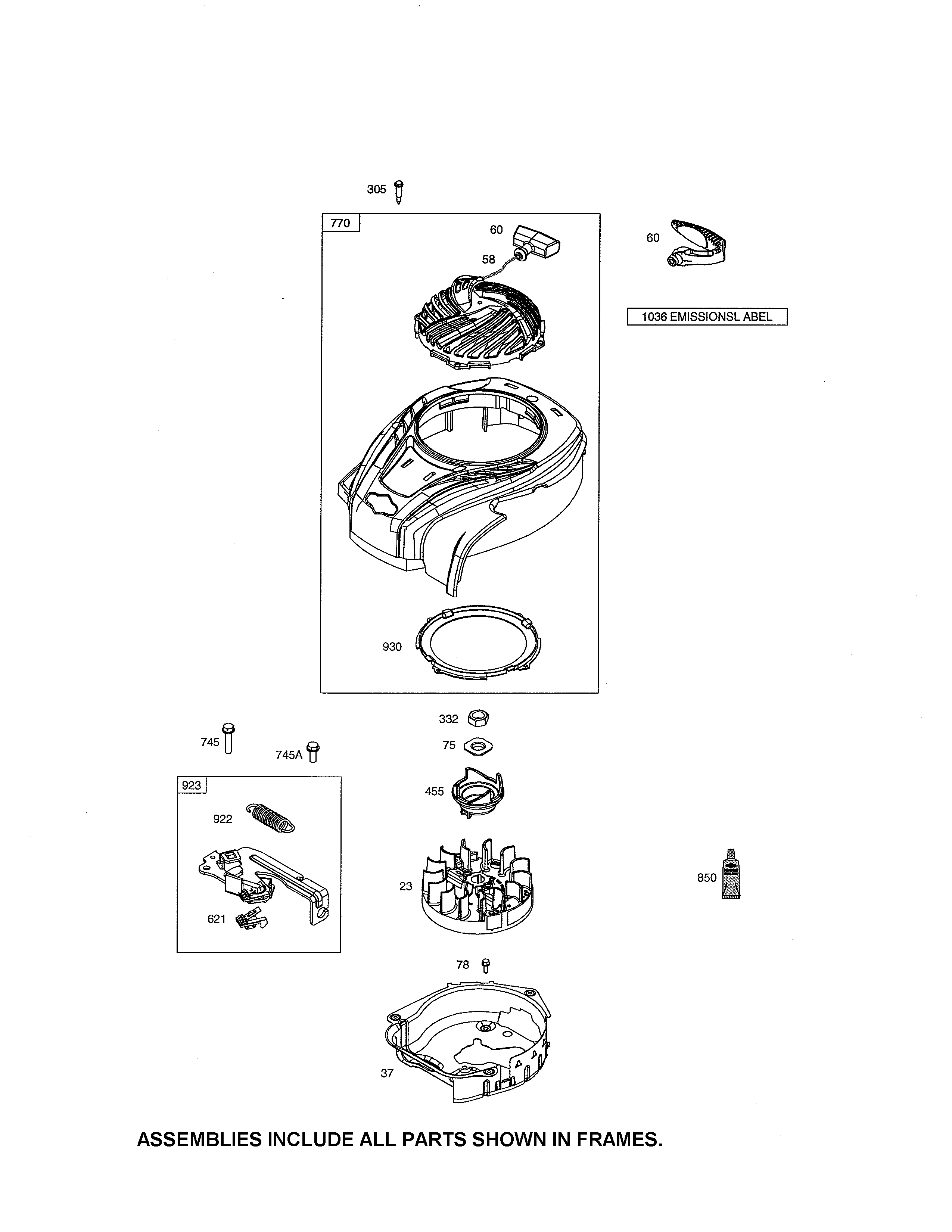 Blower housing/flywheel