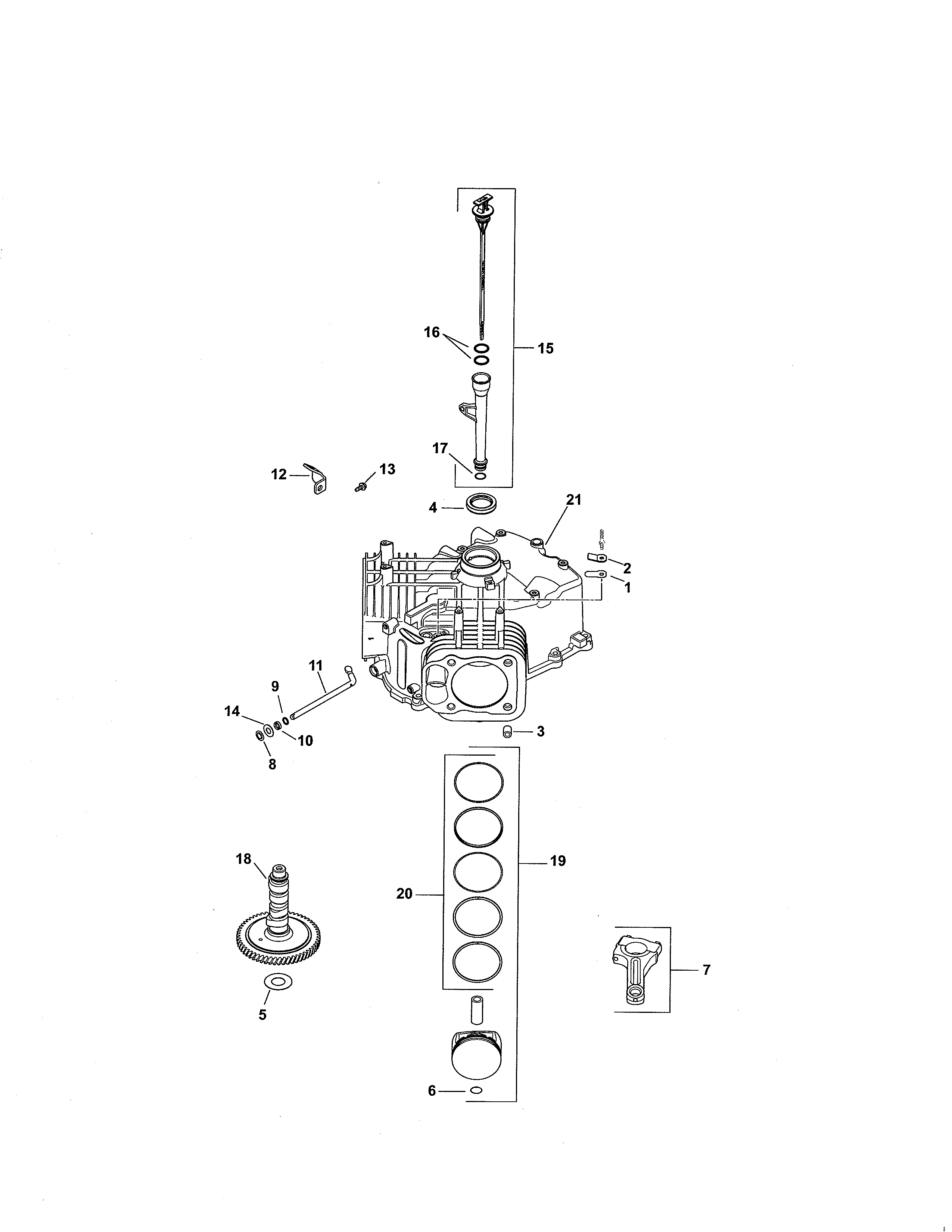 Dipstick & tube/camshaft