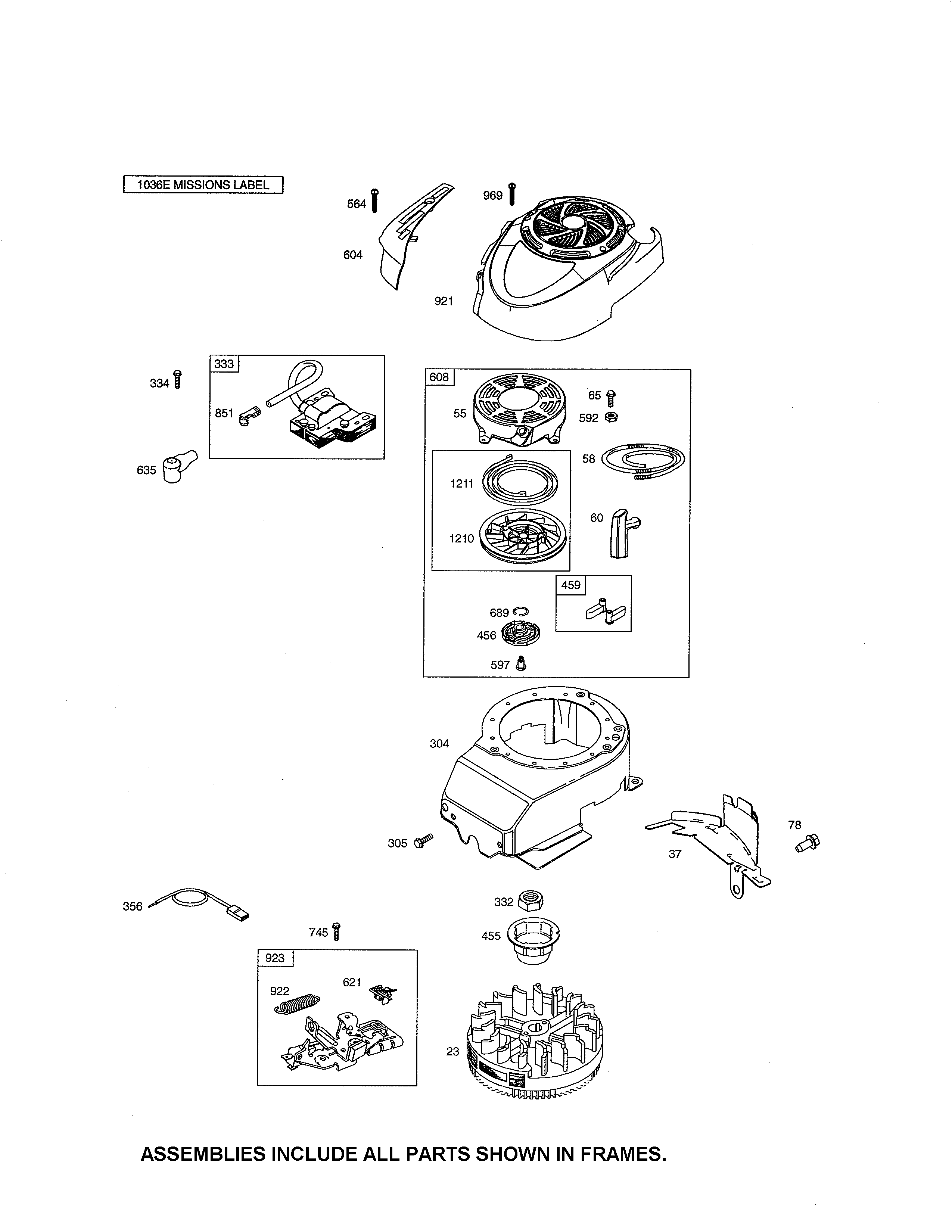 Rewind starter/blower housing