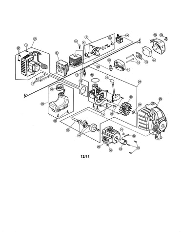 Shortblock/fuel tank