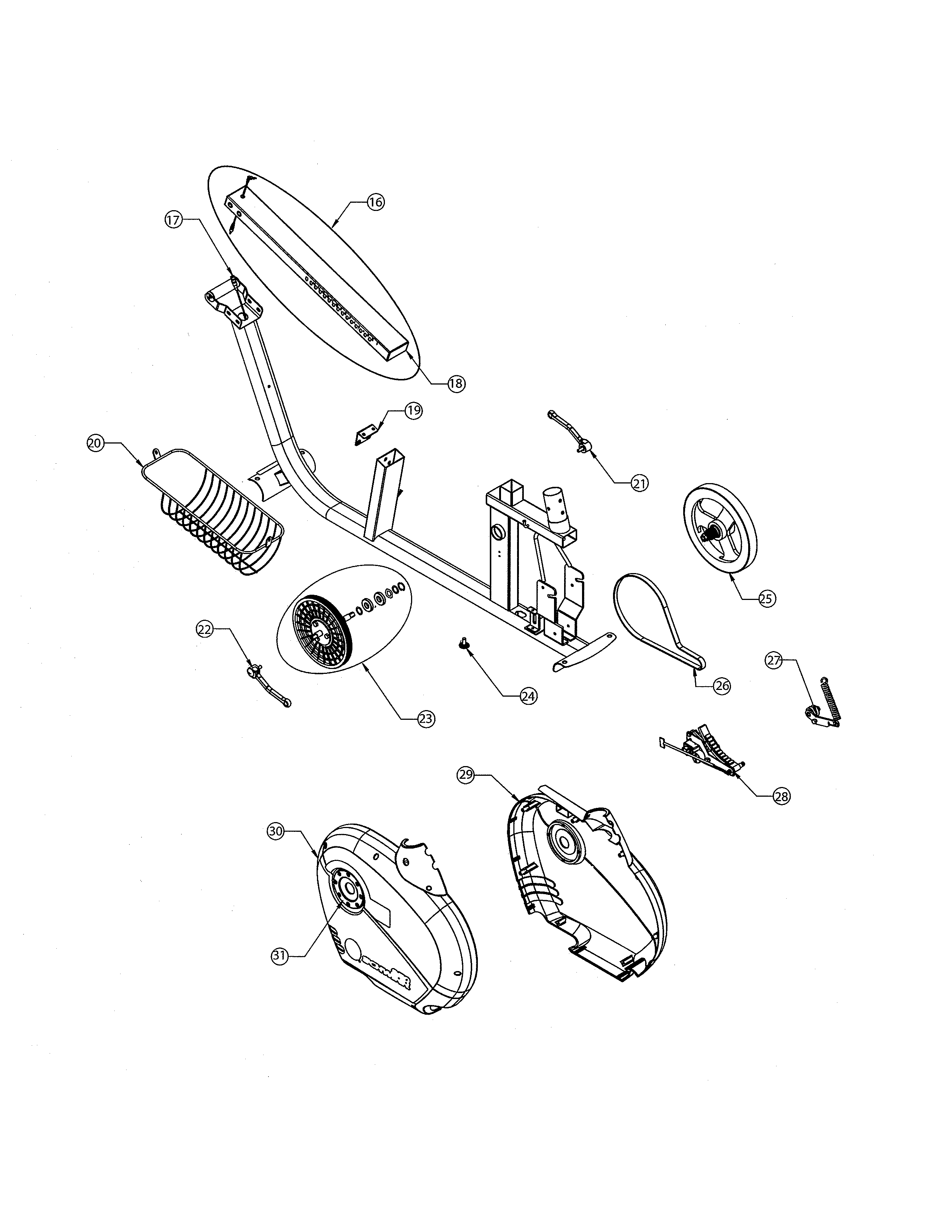 SEAT RAIL/FLYWHEEL