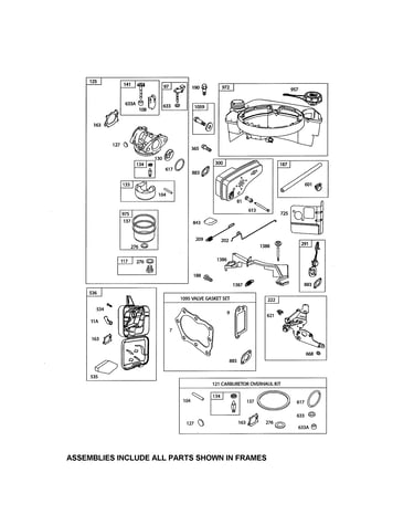 Carburetor/fuel tank/muffler