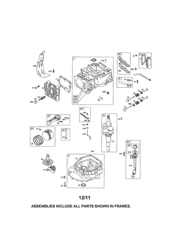 Cylinder/crankshaft/sump