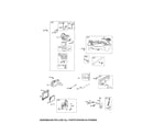 Briggs & Stratton 126M02-0198-F1 carburetor/fuel tank/muffler diagram