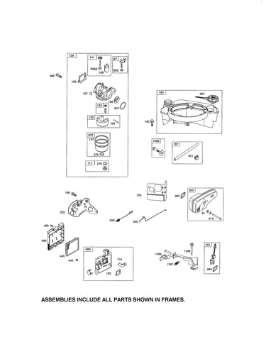 Carburetor/fuel tank/muffler