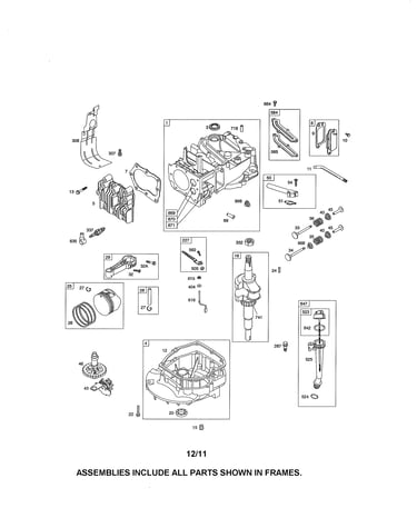 Cylinder/crankshaft/sump