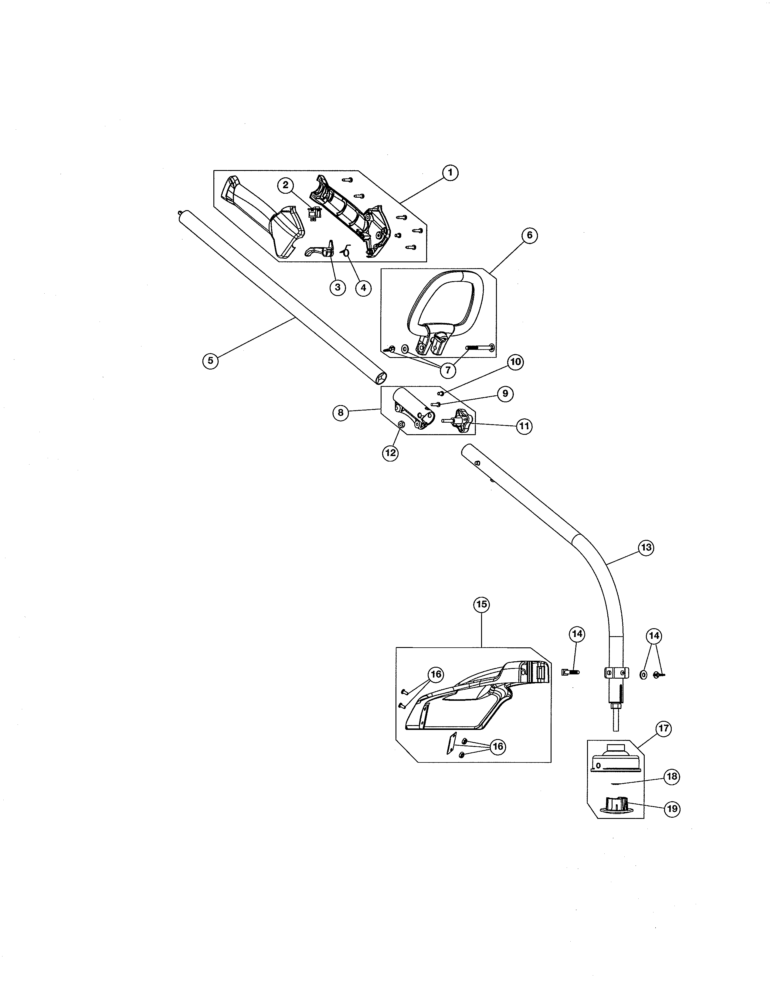Handle/shield/shaft