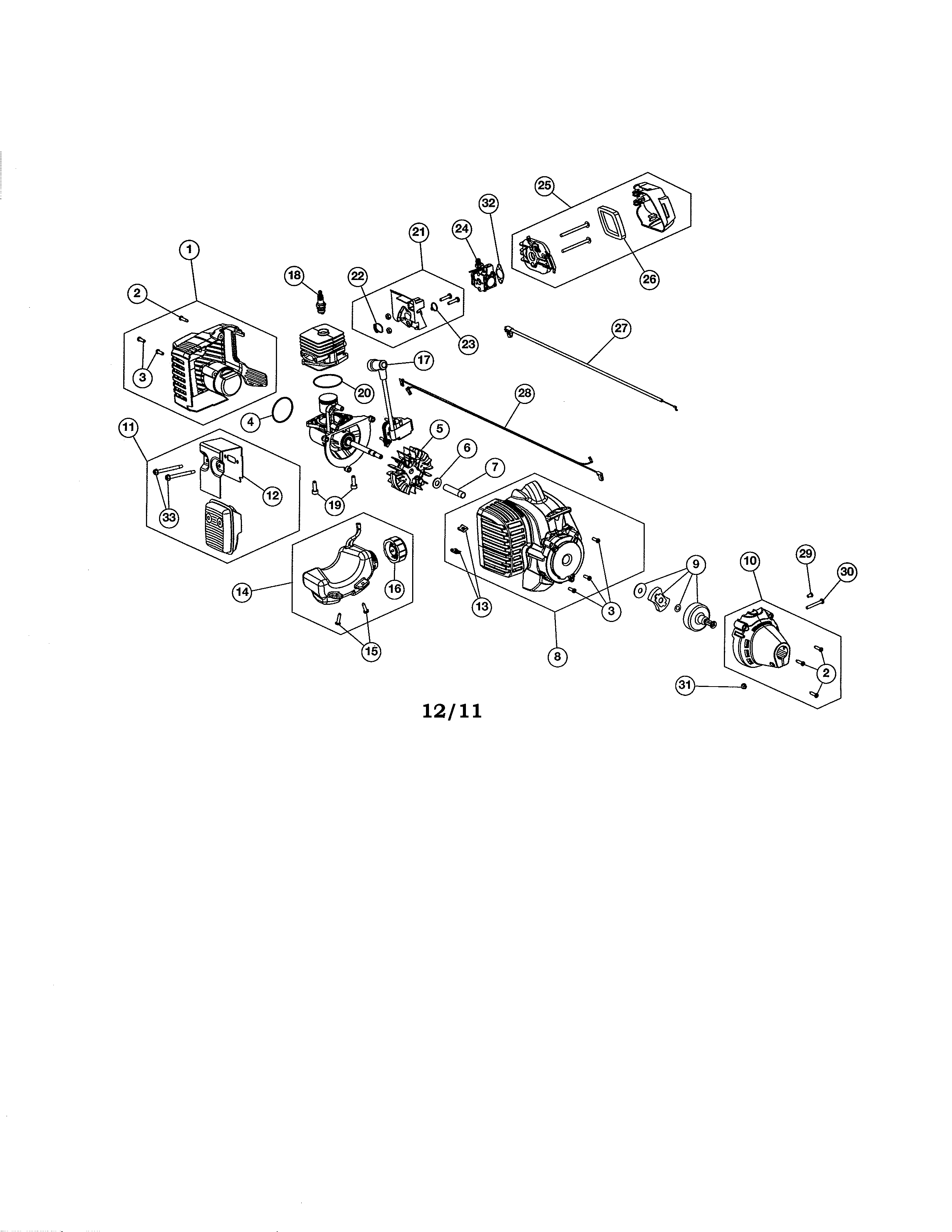 SHORT BLOCK/FUEL TANK