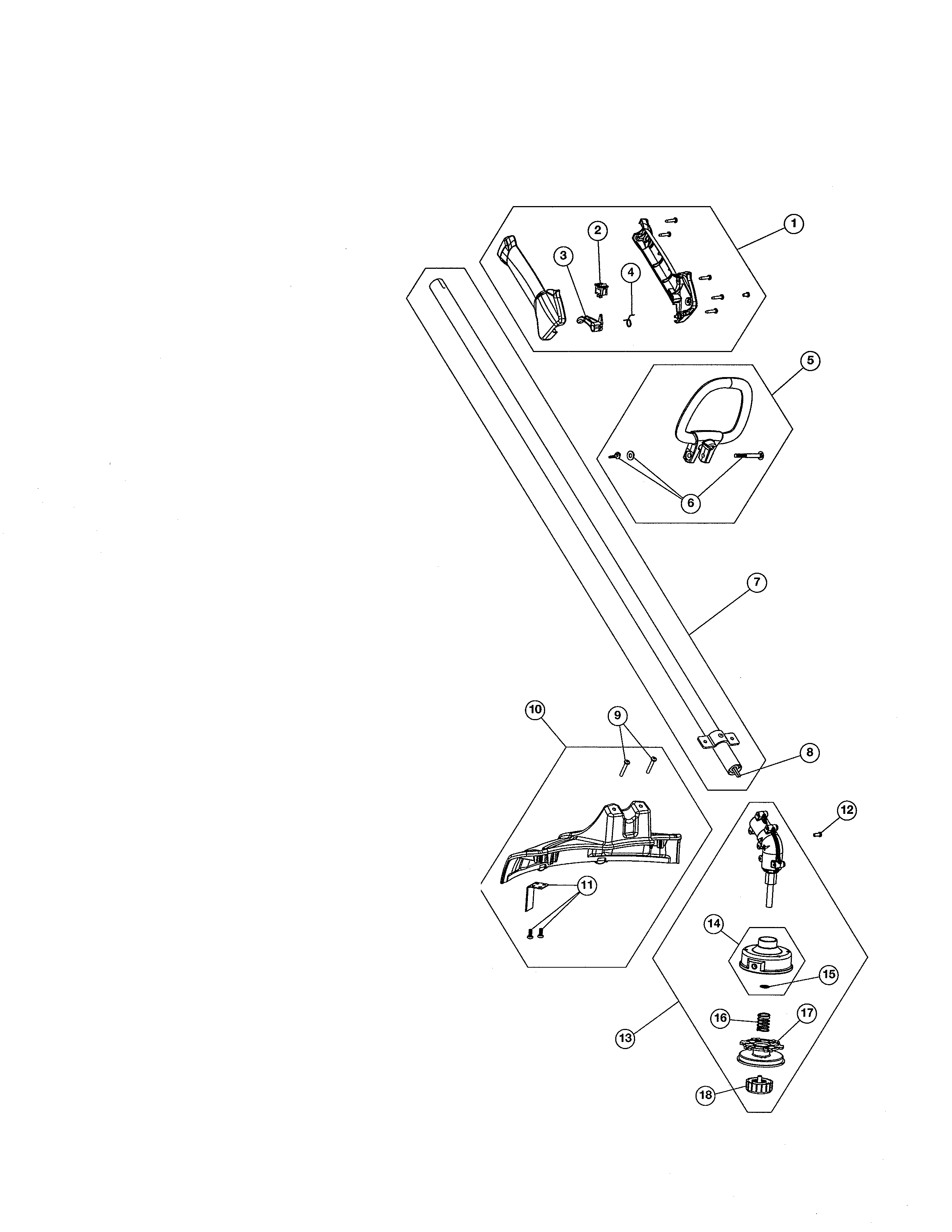 Shaft/shield/handle