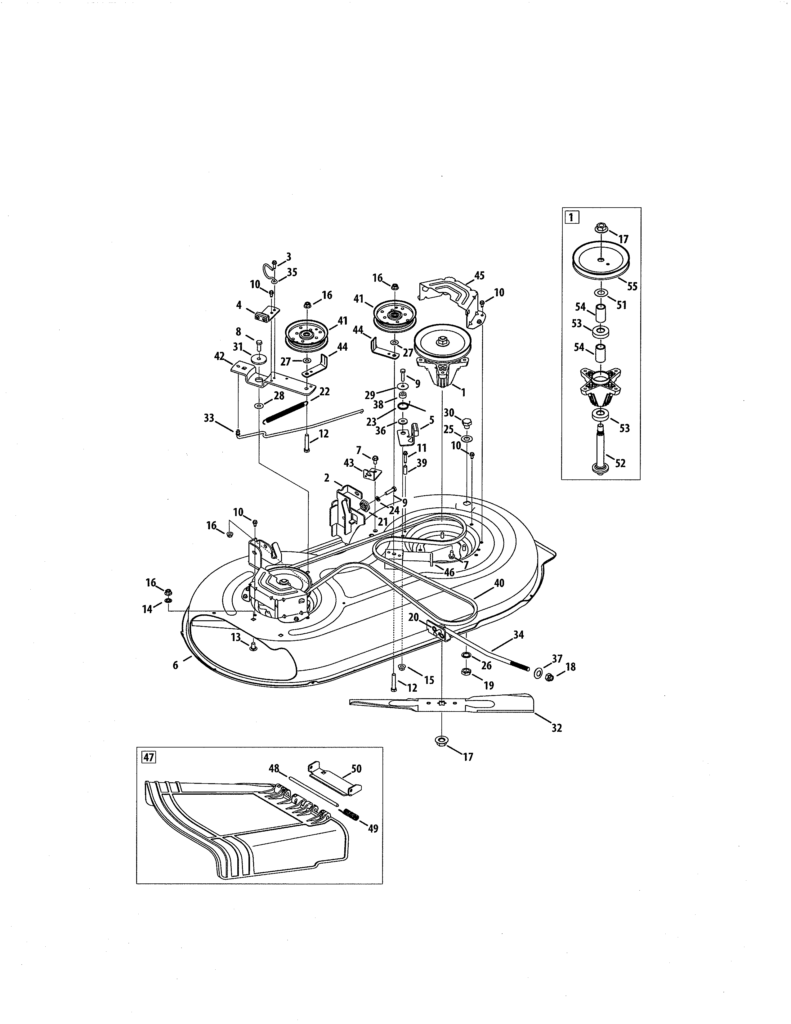 Deck/spindle pulley