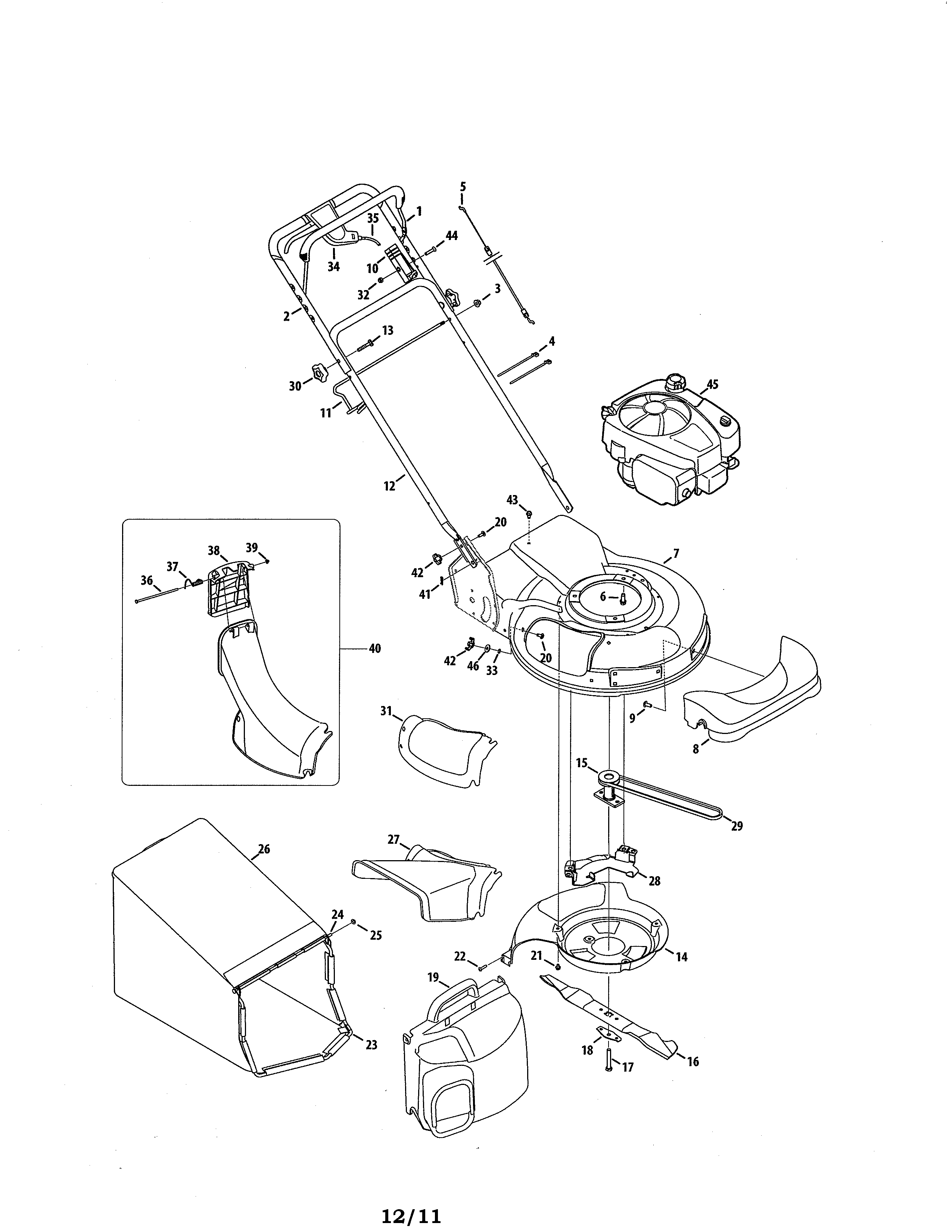 Handle/deck/chute