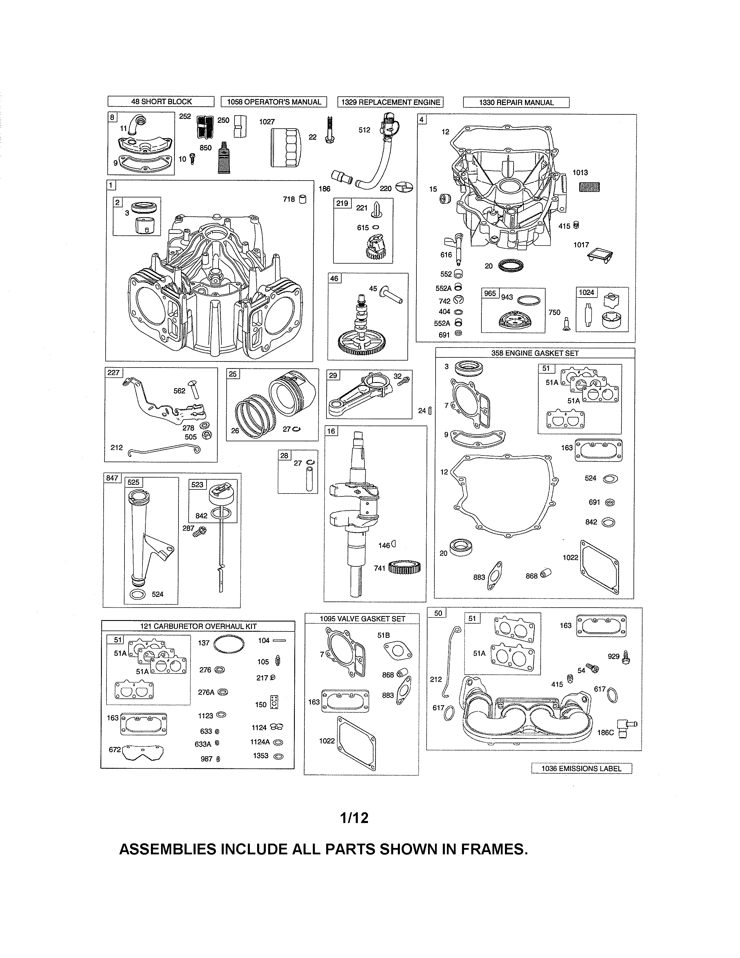 CYLINDER/CRANKSHAFT/MANIFOLD INTAKE