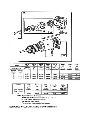 Electric starter/chart