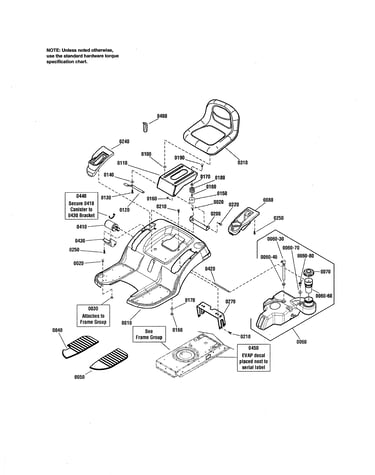 Seat deck & fuel tank-evap compliant