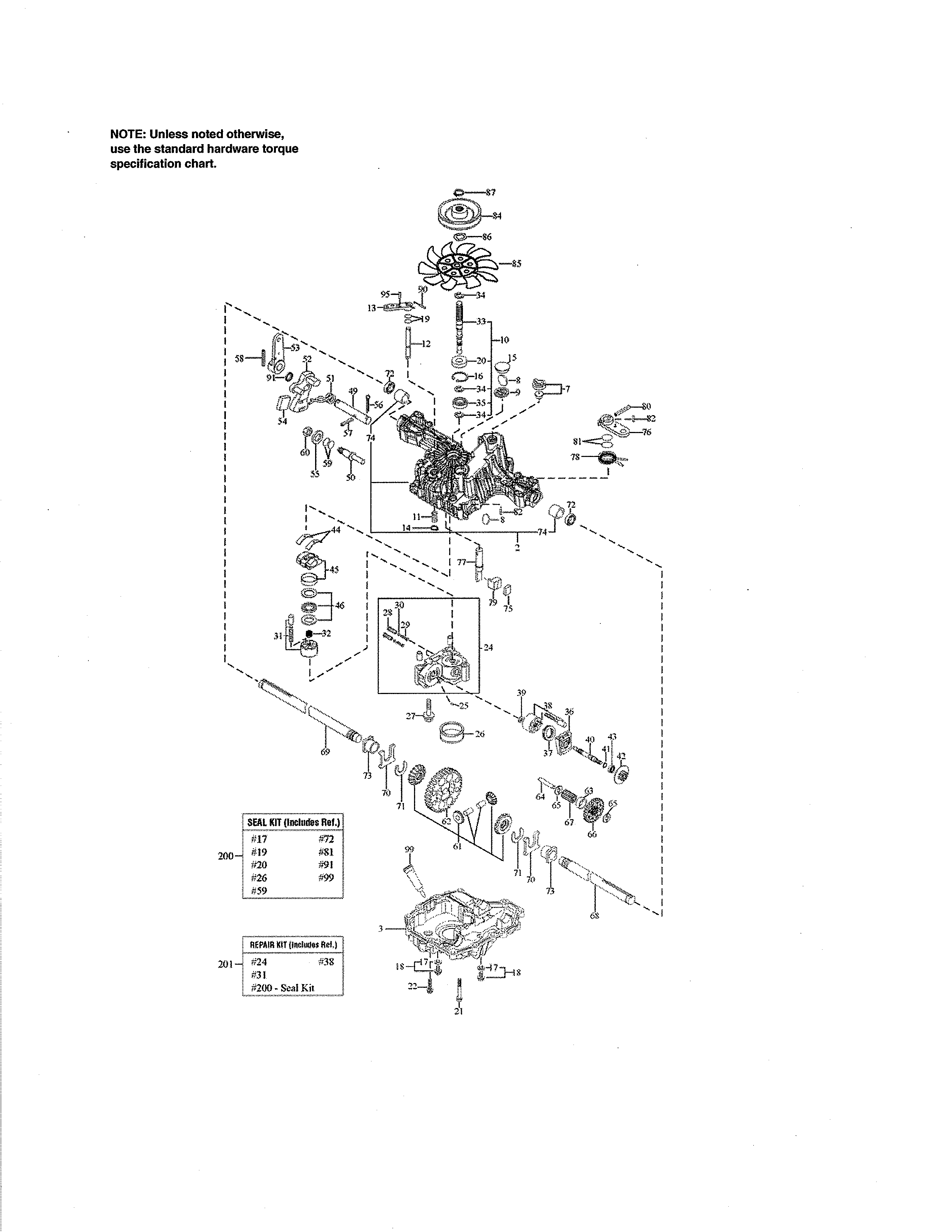 Transmission service parts - k46bl