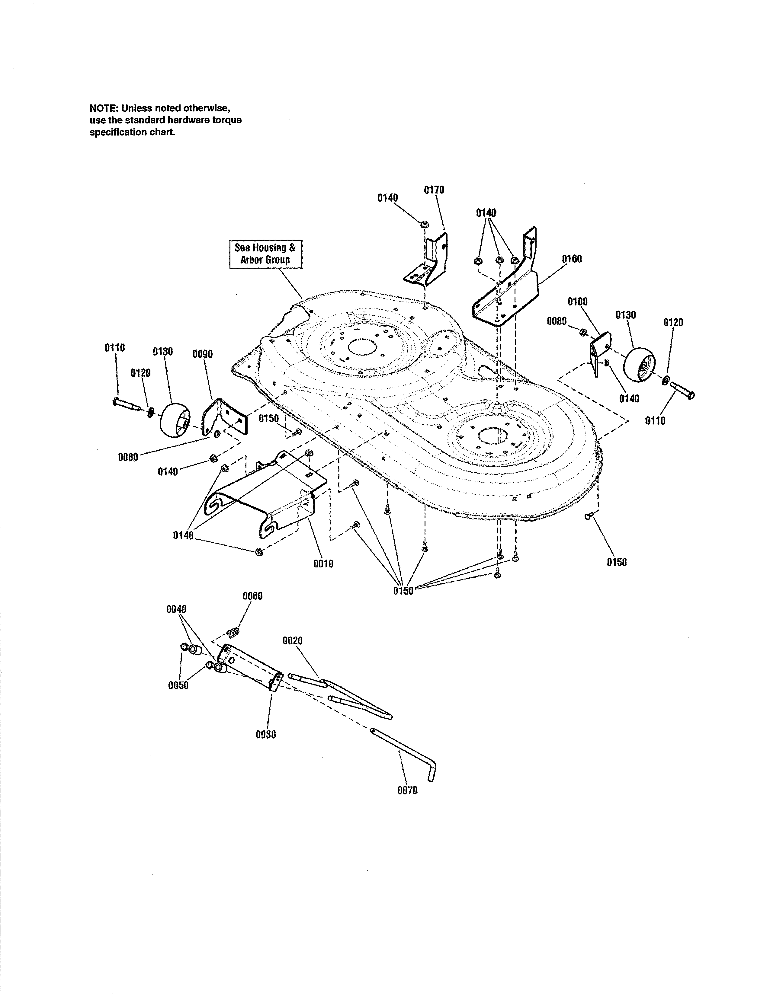 42" mower deck - support
