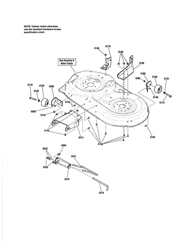 42" mower deck - support