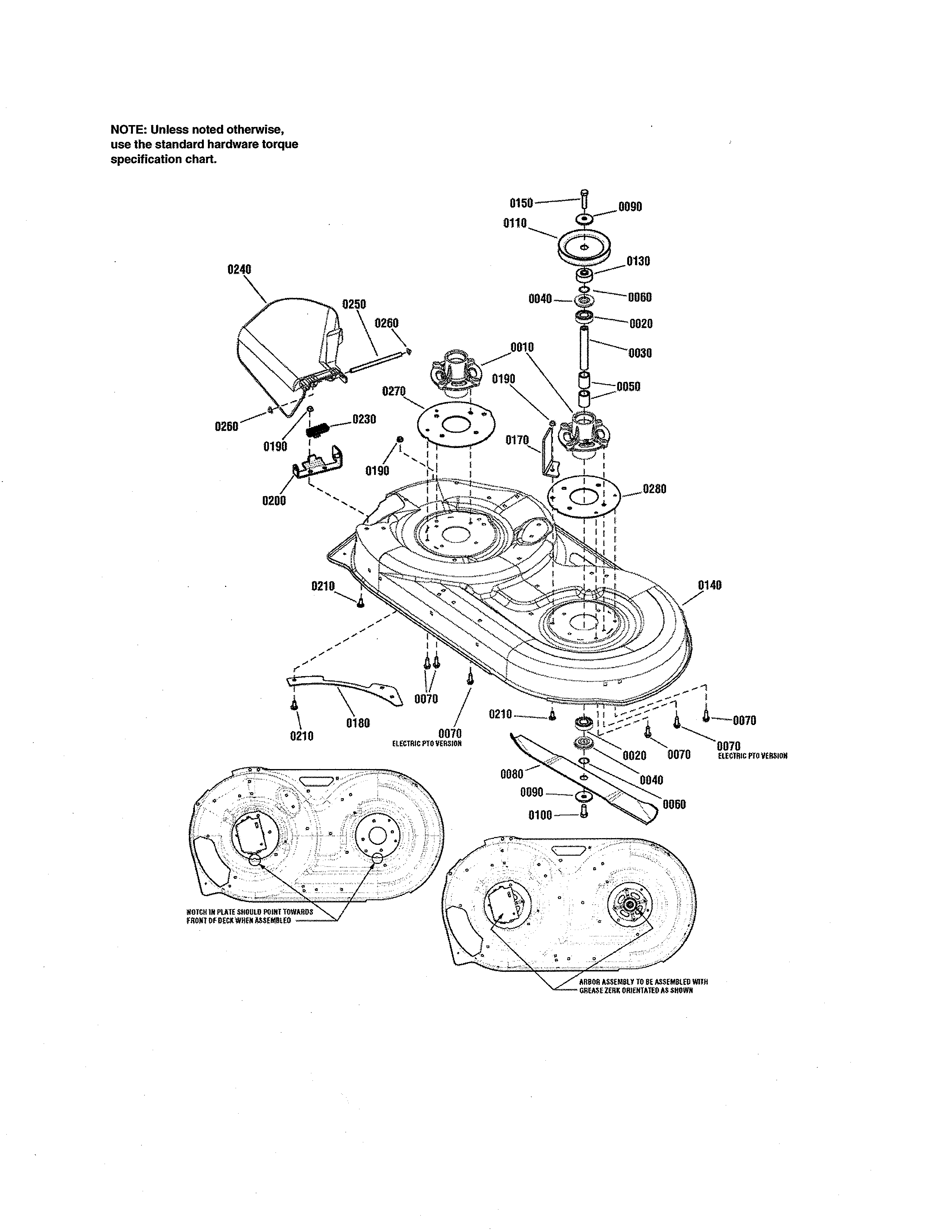 42" DECK - HOUSING/ARBORS/BLADES