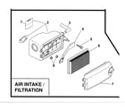 Kohler XT149-0311 air intake/filtration diagram