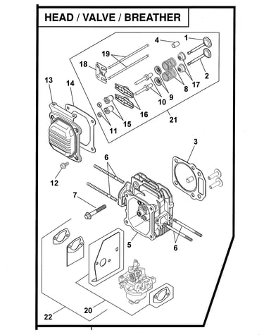 Head/valve/breather