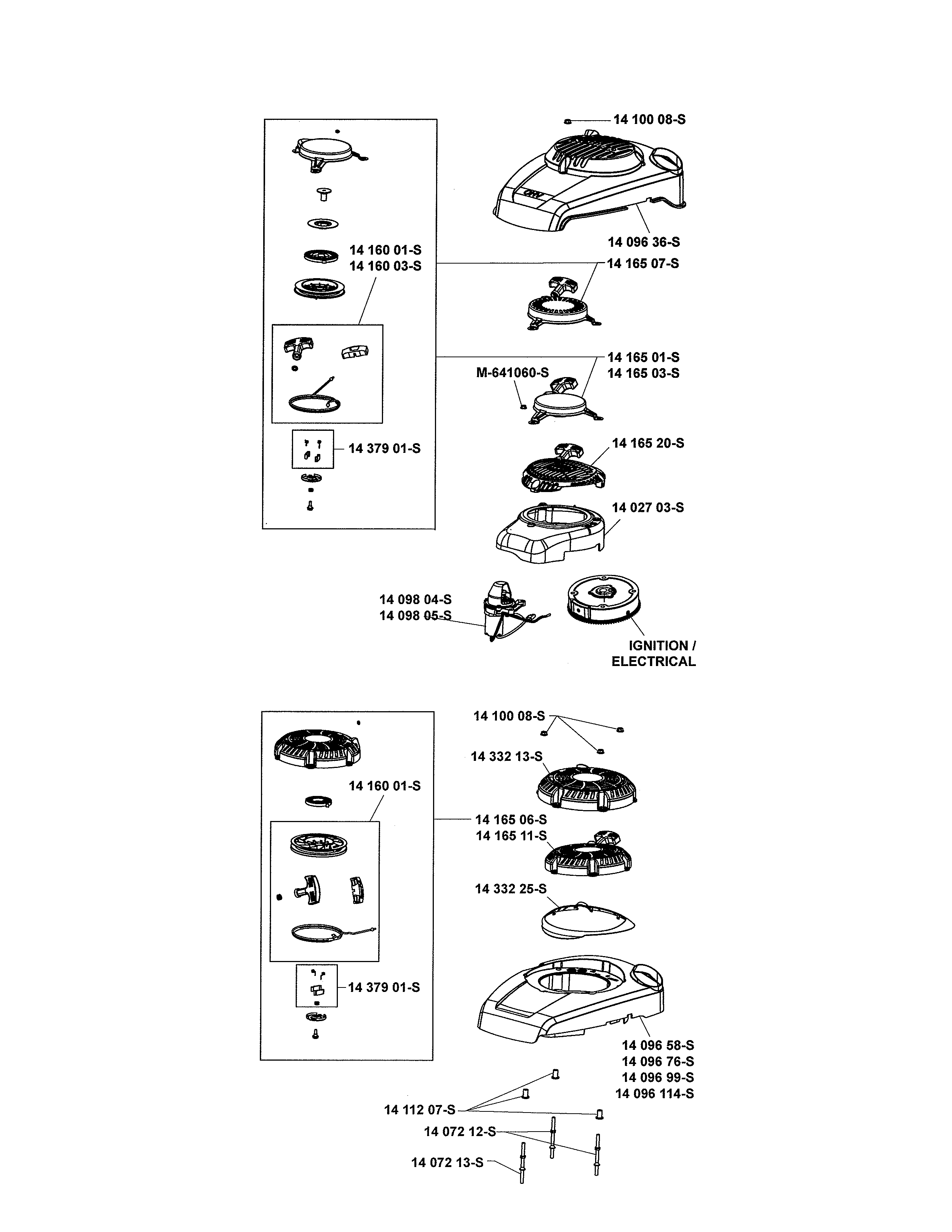 Starting system/blower housing/baffles