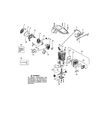 Cylinder/shield/crankshaft