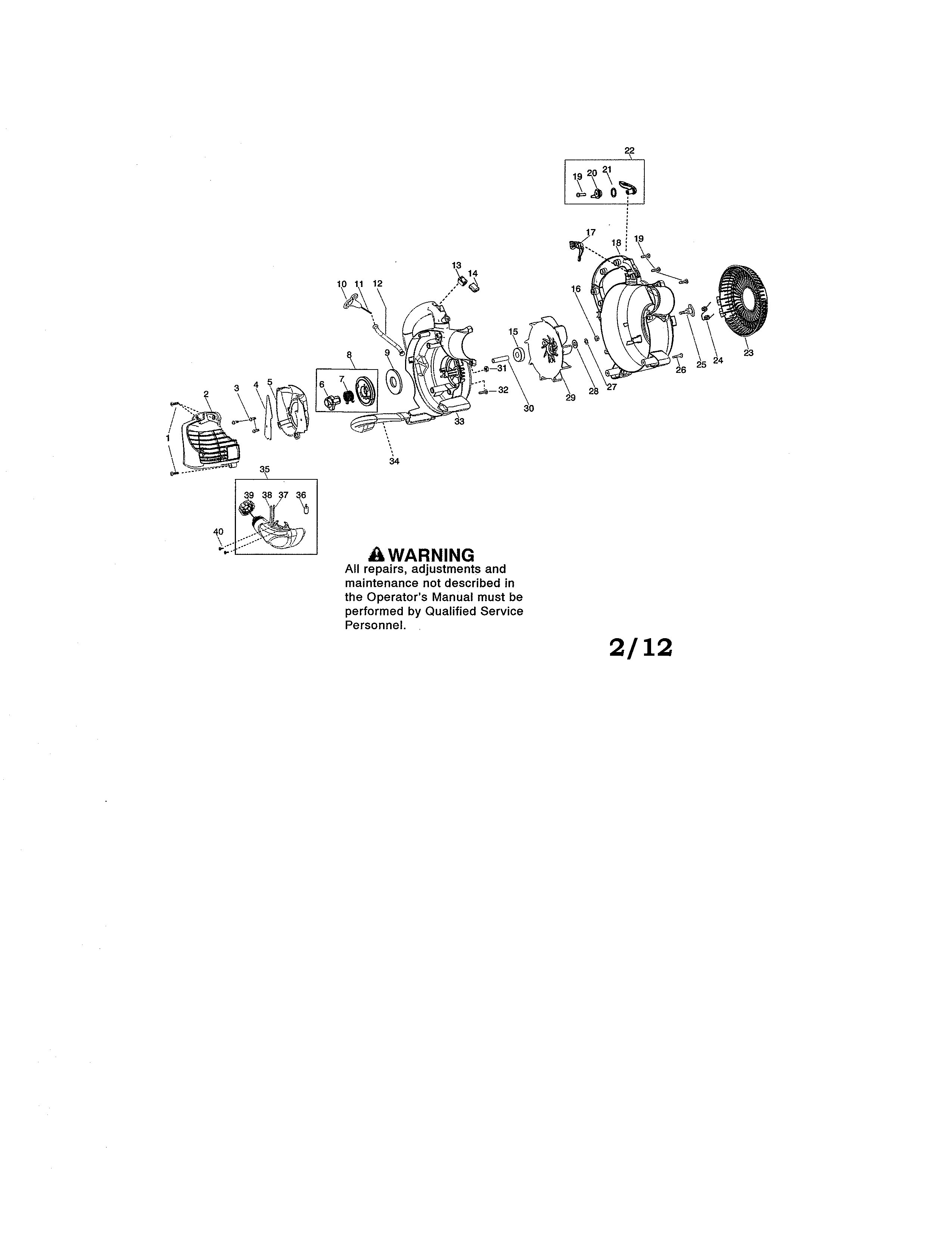 Handle/impeller/scroll