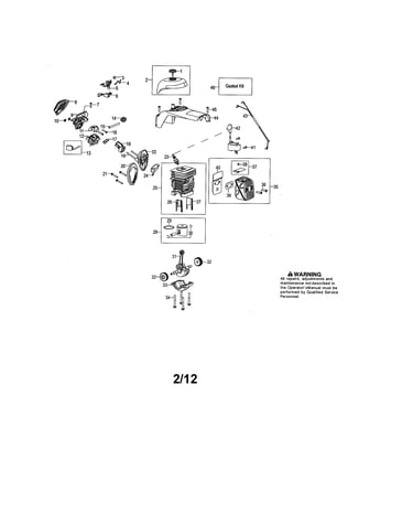 Cylinder/crankshaft/muffler