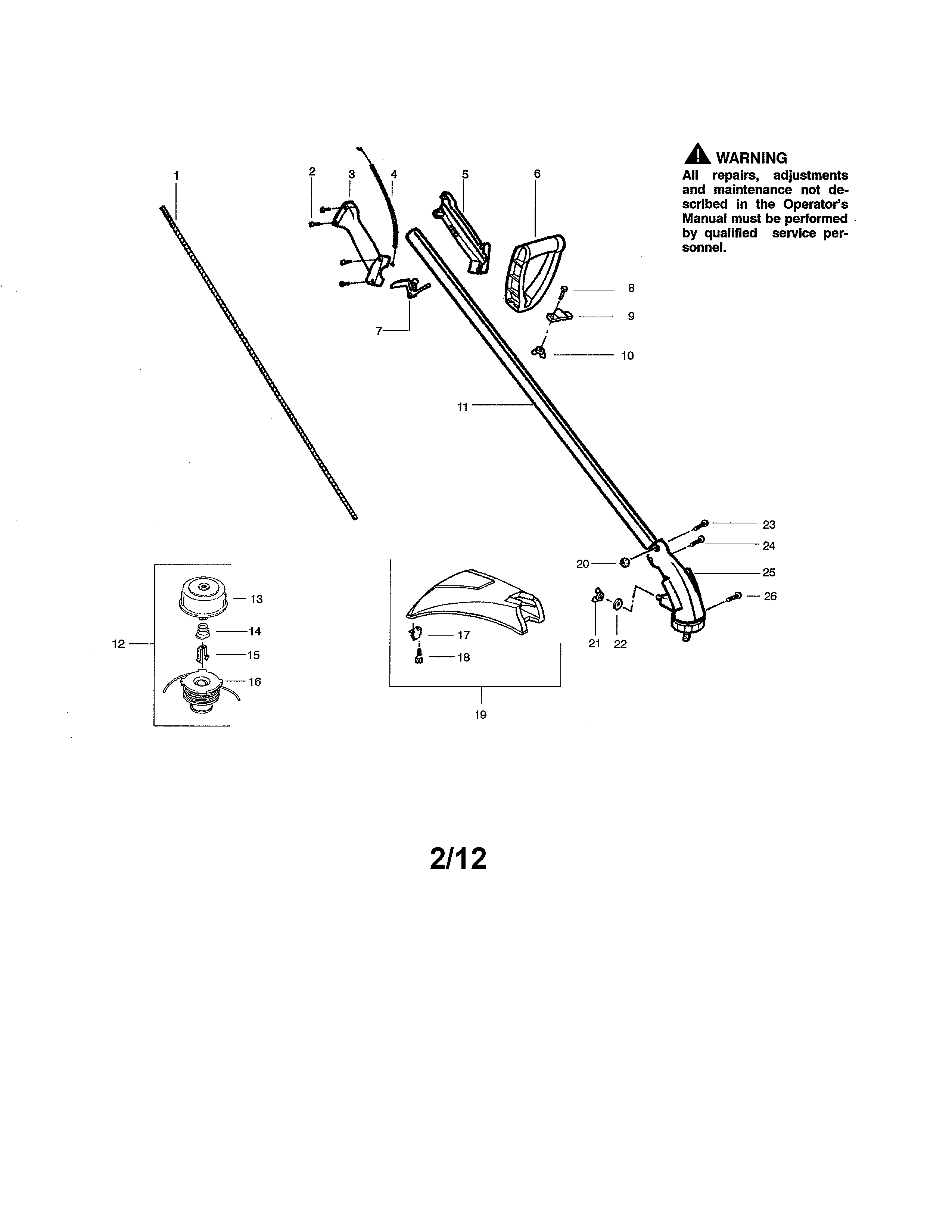 Driveshaft/handle/shield
