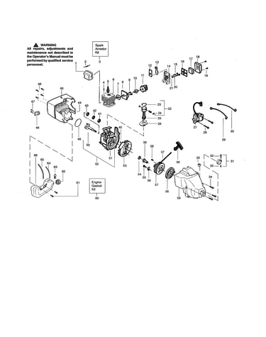 Cylinder/fuel tank/crankcase