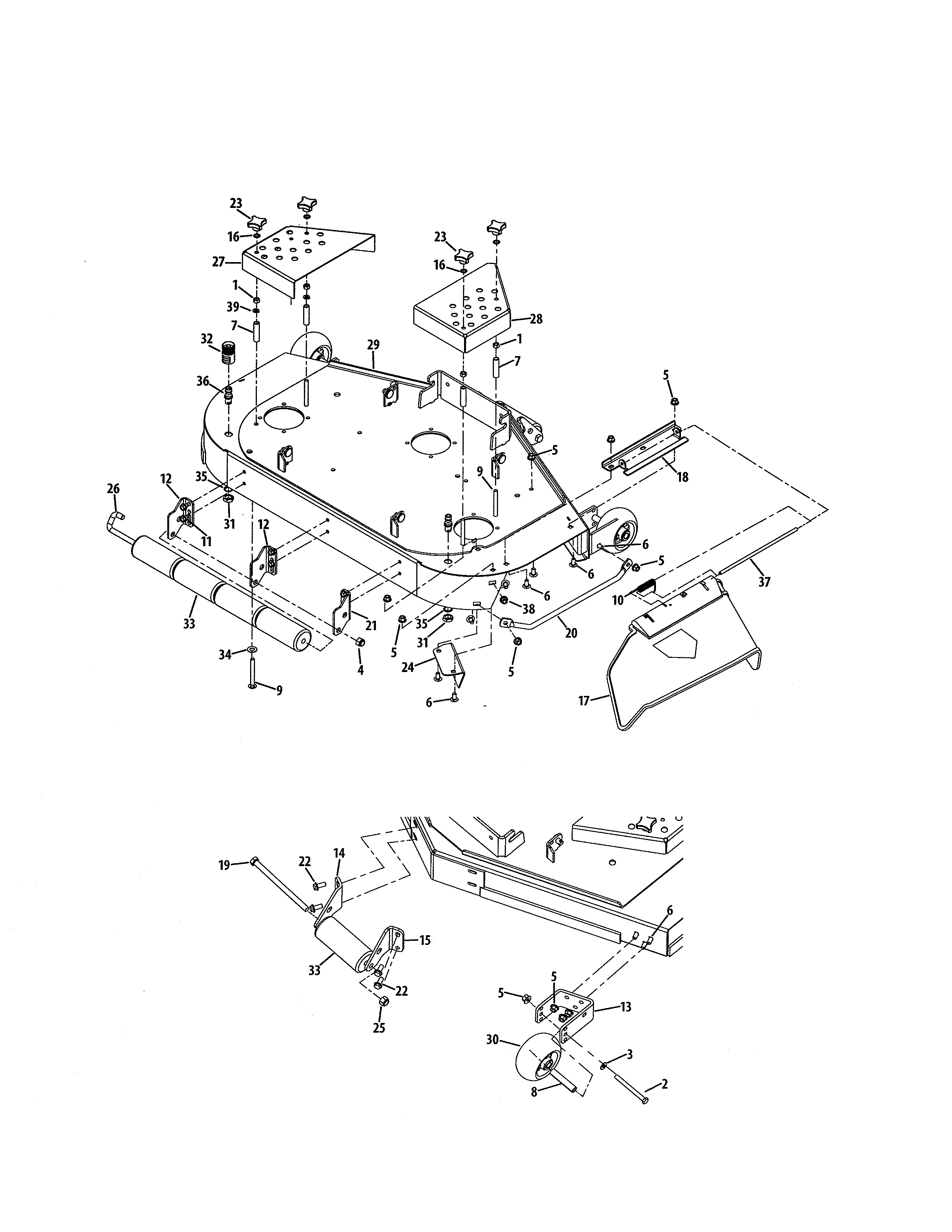 Deck/chute deflector