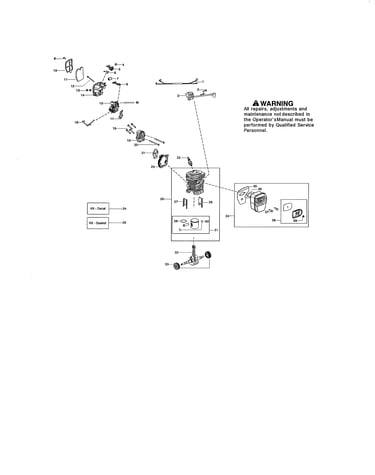 Cylinder/muffler/crankshaft